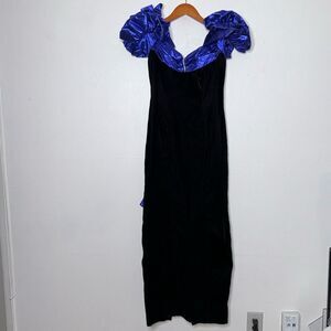ZUM ZUM Vintage Velvet& Metallic Blue Fitted Formal Dress Size 3-4